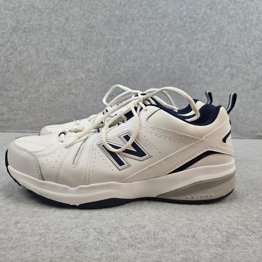 NEW BALANCE 608 Training Shoes Men 12 White Navy ABZORB Dad Sneaker Gym Classic
